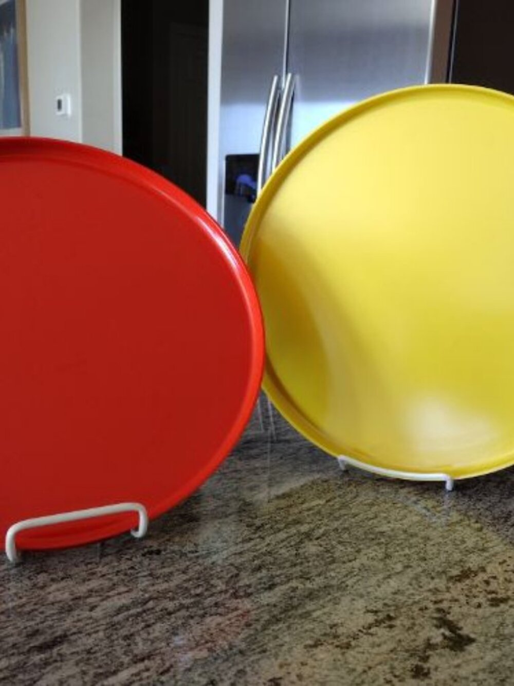 Pair of Mid-Century Style Vibrant Melamine Serving Trays